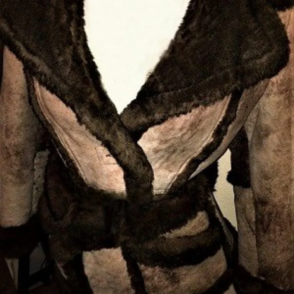 Shearling Fur Coat & Wrap Kilt/Skirt 1 of kind